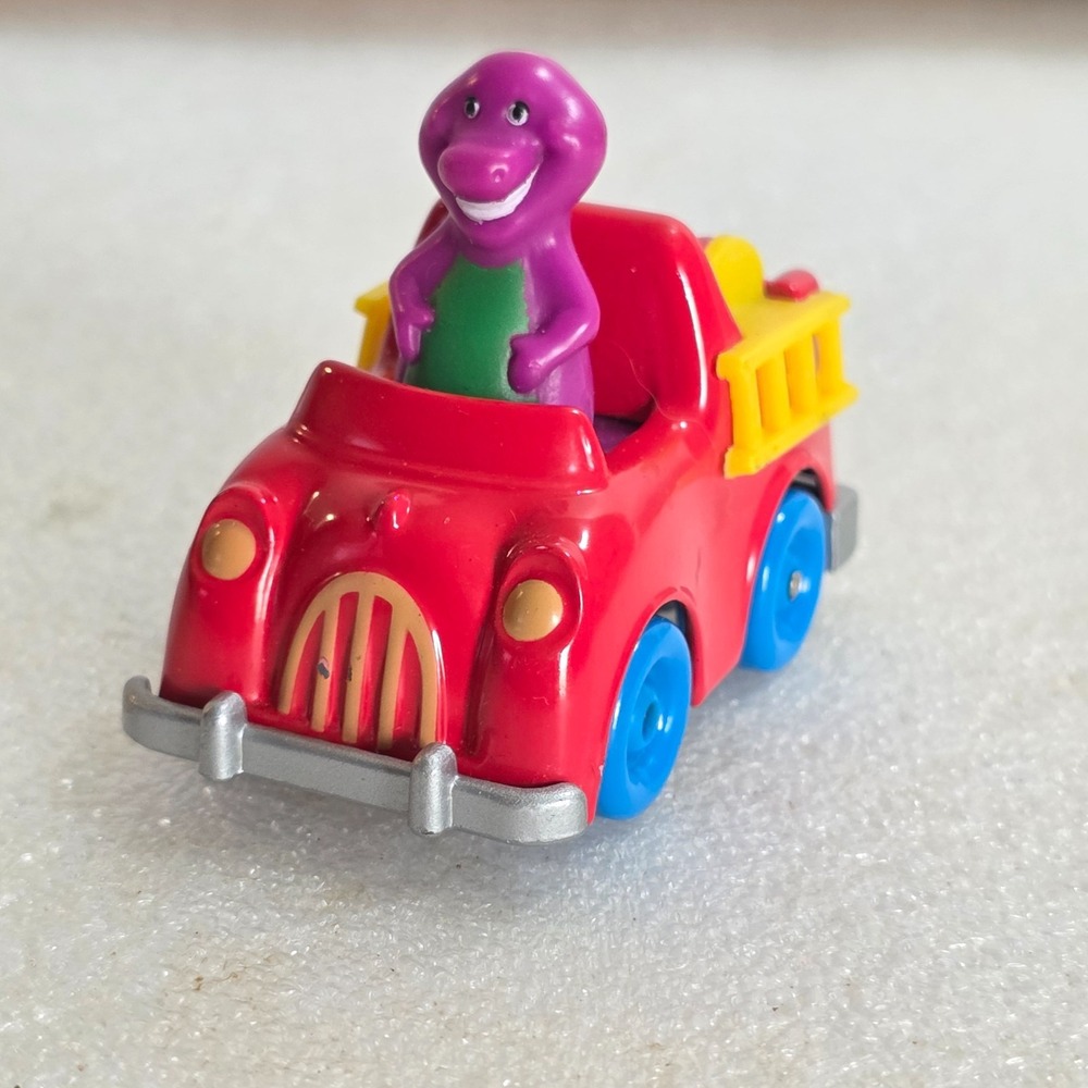 Barney the Purple Dinosaur Diecast Fire Truck Vintage 1993 The Lyons Group 2.5"